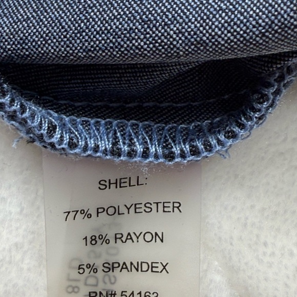 Calvin Klein Colorblock Sheath Dress Blue Navy Denim Look Sz 12 Sleeveless Chic - Picture 10 of 10